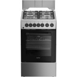 Aragaz Arctic AMG5612STLXN, Mixt, 4 arzatoare, Cuptor Electric, 8 Functii, Grill, Clasa A, 50 cm, Inox