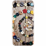 Husa silicon pentru Apple Iphone 8, Colorful Buttons Spiral Wood Deck