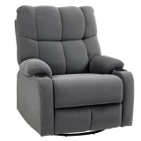 HOMCOM Scaun de relaxare cu suport pentru picioare, scaun de așezare, drehbar, p&acirc;nă la 150 kg, cadru din oțel, 88x96x108cm, Gri inchis | Aosom Romania
