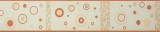 Bordura Tapet Decorativa Cercuri Alb Caramiziu 9.5cm x 10m Lavabila