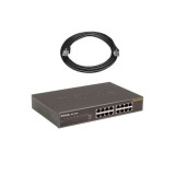 Cumpara ieftin Pachet Switch D-Link DES-1016D + 16 cabluri retea 2m
