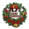 Autocolant 3D Crăciun, Coronită, Dimensiune 30 cm, Multicolor, Mesaj Merry Christmas, Oem