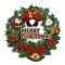 Autocolant 3D Crăciun, Coronită, Dimensiune 30 cm, Multicolor, Mesaj Merry Christmas