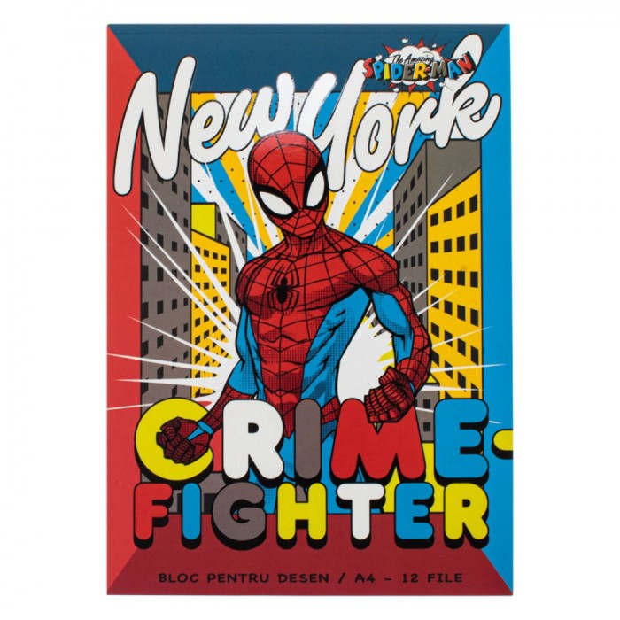 Bloc Desen Marvel Spiderman, A4, 12 File, Multicolor