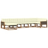 vidaXL Set de canapele de exterior cu pernă 7 pcs Natural și Crem 3381562