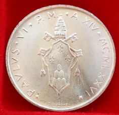 (A795) MONEDA DIN ARGINT VATICAN - 500 LIRE 1976, PAPA PAUL VI, TIRAJ 162.000 BUC, STARE FOARTE BUNA