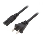 Cablu Alimentare 2x18AWG IEC C7 la NEMA 1-15 4m Negru
