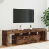 VidaXL Comodă TV cu lumini LED, stejar fumuriu 140x36,5x40 cm