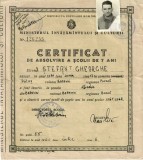 A4418N Certificat de absolvirea școlii de 7 ani, 1962, Bozovici, județul Caraș-Severin