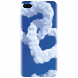 Husa silicon pentru Apple Iphone 8 Plus, Heart Shaped Clouds Blue Sky
