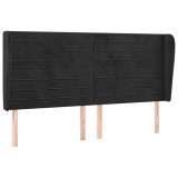 Cumpara ieftin Tablie de pat cu aripioare, negru, 183x23x118/128 cm, catifea