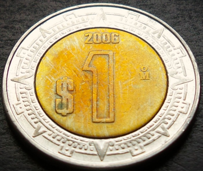 Moneda bimetal 1 NUEVO PESO - MEXIC, anul 2006 * cod 4677 A