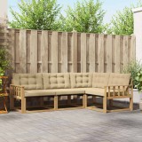vidaXL Set Canapele Exterior Lemn Acacia Perne Alb Bej Gradina 4 Piese 150 caractere