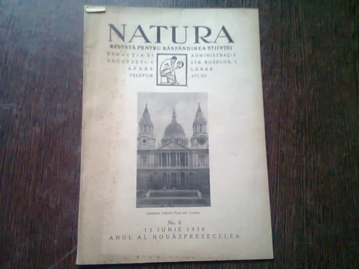 REVISTA NATURA NR.6/1930