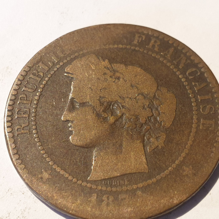 Franta 10 centimes 1871 A Ceres