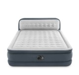 Saltea Pat Gonflabila Intex 2 Persoane Cort Oaspeti Dormit Pompa Incorporata 236x152x46cm