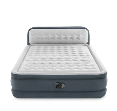 Saltea Pat Gonflabila Intex 2 Persoane Cort Oaspeti Dormit Pompa Incorporata 236x152x46cm