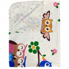 Paturica din panza de bumbac Junior 118x148 cm bufnite maro