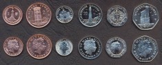 INSULA MAN SET DE MONEDE 1, 2, 5, 10, 20, 50 Pence 2008 UNC foto