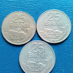 Moneda Romania 25 bani -1960,1966,1982