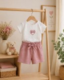 Set pentru fetite PAMPALKIDS cu pantaloni scurti (Marime Disponibila: 9 ani)