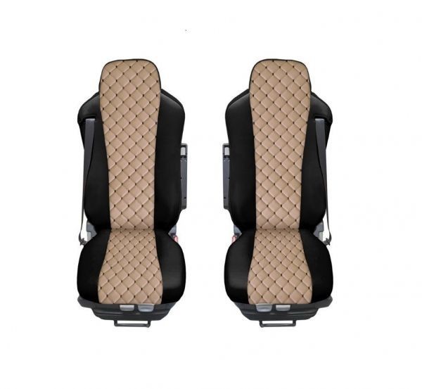 Huse pentru MAN TGX 2015-2021 Camioane Negru Bej Piele LHD
