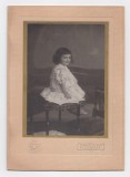 Foto carton Braila - fetita in studio 1907 - atelier Marco Klein - fotograf al Curti Regale