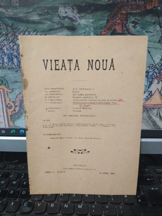 Vieața Nouă, București, anul V nr. 5, 15 aprilie 1909, I. Rașcu, Sirenele, 053