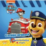 O echipa curajoasa. Carte cu puzzle (4 imagini)/***