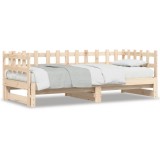 vidaXL Pat de zi extensibil, 2x(90x200) cm, lemn masiv de pin
