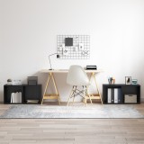 vidaXL Dulapuri TV - 4 buc, Negru Stejar, 37x35x37 cm, Lemn Compus