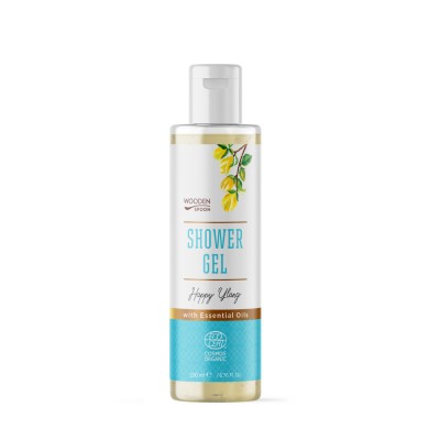 Gel de dus cu portocala si ylang-ylang, Happy Ylang, bio, 200ml, Wooden Spoon foto
