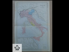 Harta color Italia 1900 foto