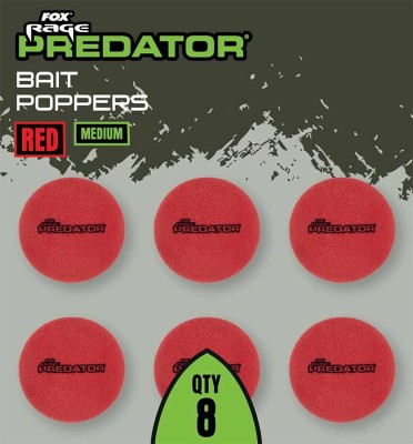 Fox Rage Predator Bait Poppers, Medium, Red, 8buc/pac foto