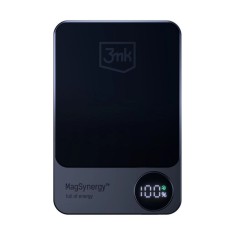 Baterie Externa Wireless 3MK MagSynergy, 5000mAh, 18W, PD + FQI, 1 x QI - 1 x USB-C, Neagra