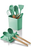 Cumpara ieftin Set ustensile de bucatarie 13 bucati C-SLC1301 Verde 17x11x15.5 cm