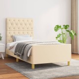 VidaXL Cadru de pat fără saltea cremă 80x200 cm țesătură 3125257