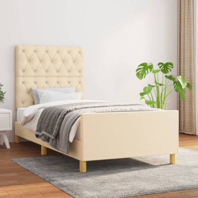 vidaXL Cadru de pat fără saltea cremă 80x200 cm țesătură 3125257 foto