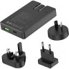 Incarcator Retea Budi, 65W, 3A, 1 x USB-A - 1 x USB-C, Negru, Universal