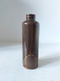 Sticla de ceramica gresie, vintage, 13cm inaltime x cca 4cm diametru