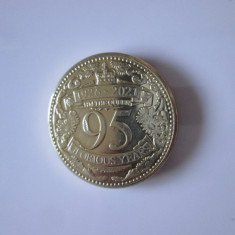 Gibraltar 1 Pound 2021 aUNC,moneda aniversară 95 ani regina Elizabeth II