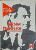 Totul despre Nicolae Manolescu