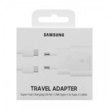 Incarcator Retea USB Samsung EP-TA800XWEGWW 25W cu Cablu de date USB Type-C, Alb Original EU Blister