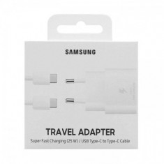 Incarcator Retea USB Samsung EP-TA800XWEGWW 25W cu Cablu de date USB Type-C, Alb Original EU Blister