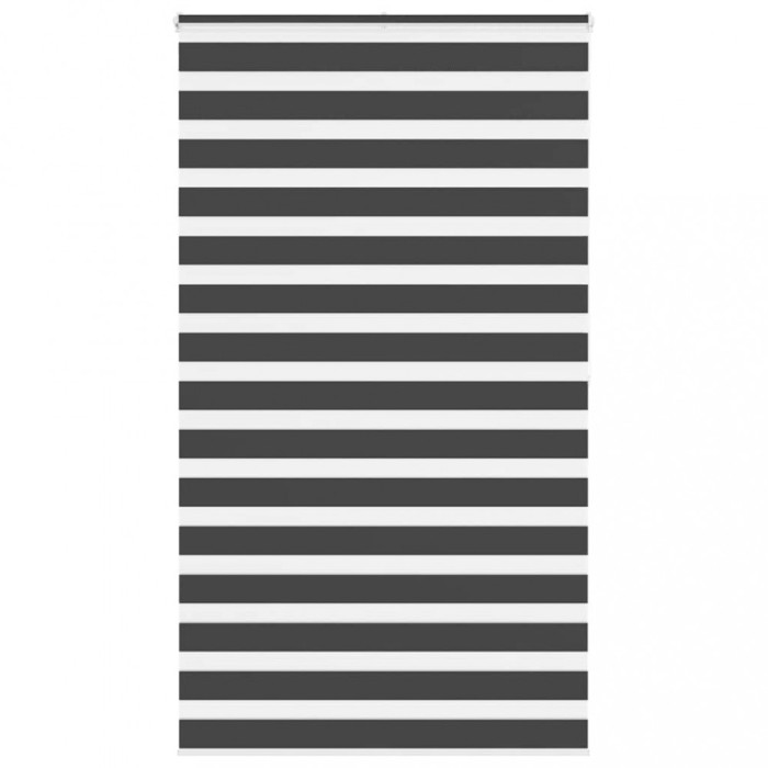 Jaluzea tip zebra neagră lățime țesătură 130,9 cm poliester