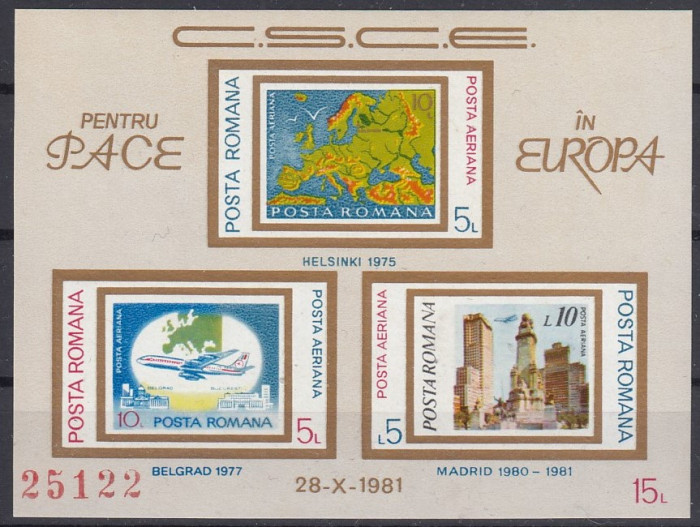 Romania 1981 - CSCE - Colita Nedantelata MNH