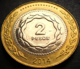 Moneda bimetal 2 PESOS - ARGENTINA, anul 2014 * cod 3615