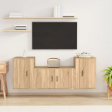Cumpara ieftin Set dulap TV, 3 piese, stejar sonoma, lemn prelucrat