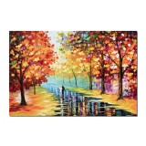 Tablou GIGANT pictat manual dormitor, living - Impreuna pe aleea vietii (2) - 150x100cm ulei pe panza de in, cutit efect 3D, Fabulos!