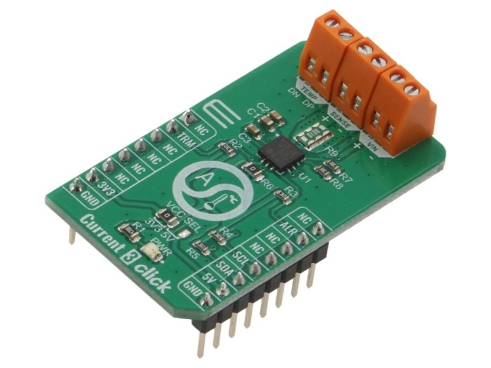 Placă prototip ampermetru I2C
